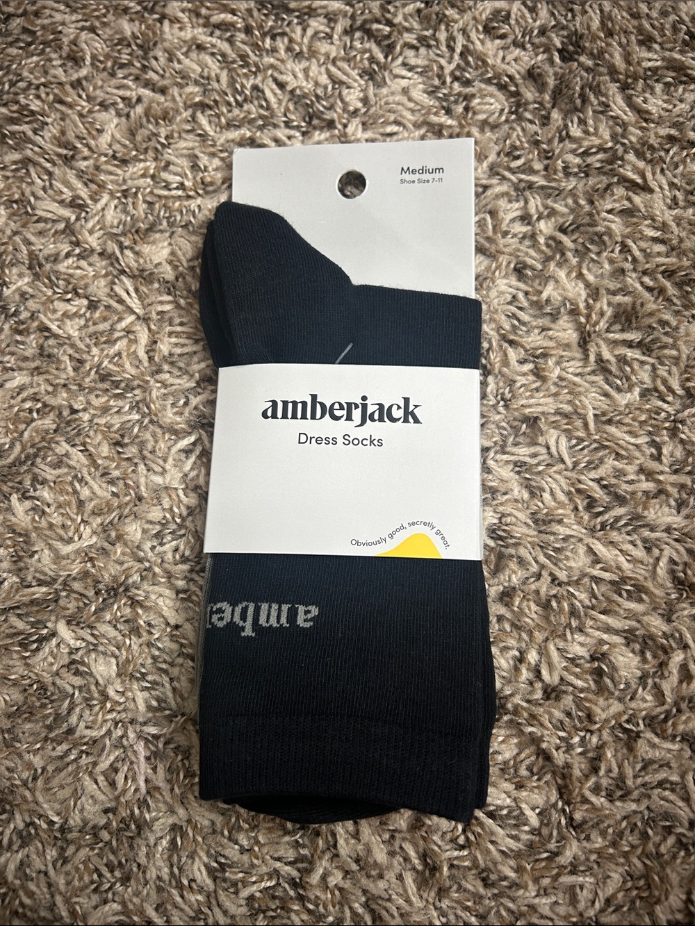 Amberjack Dress Socks Obsidian Black NWT Medium